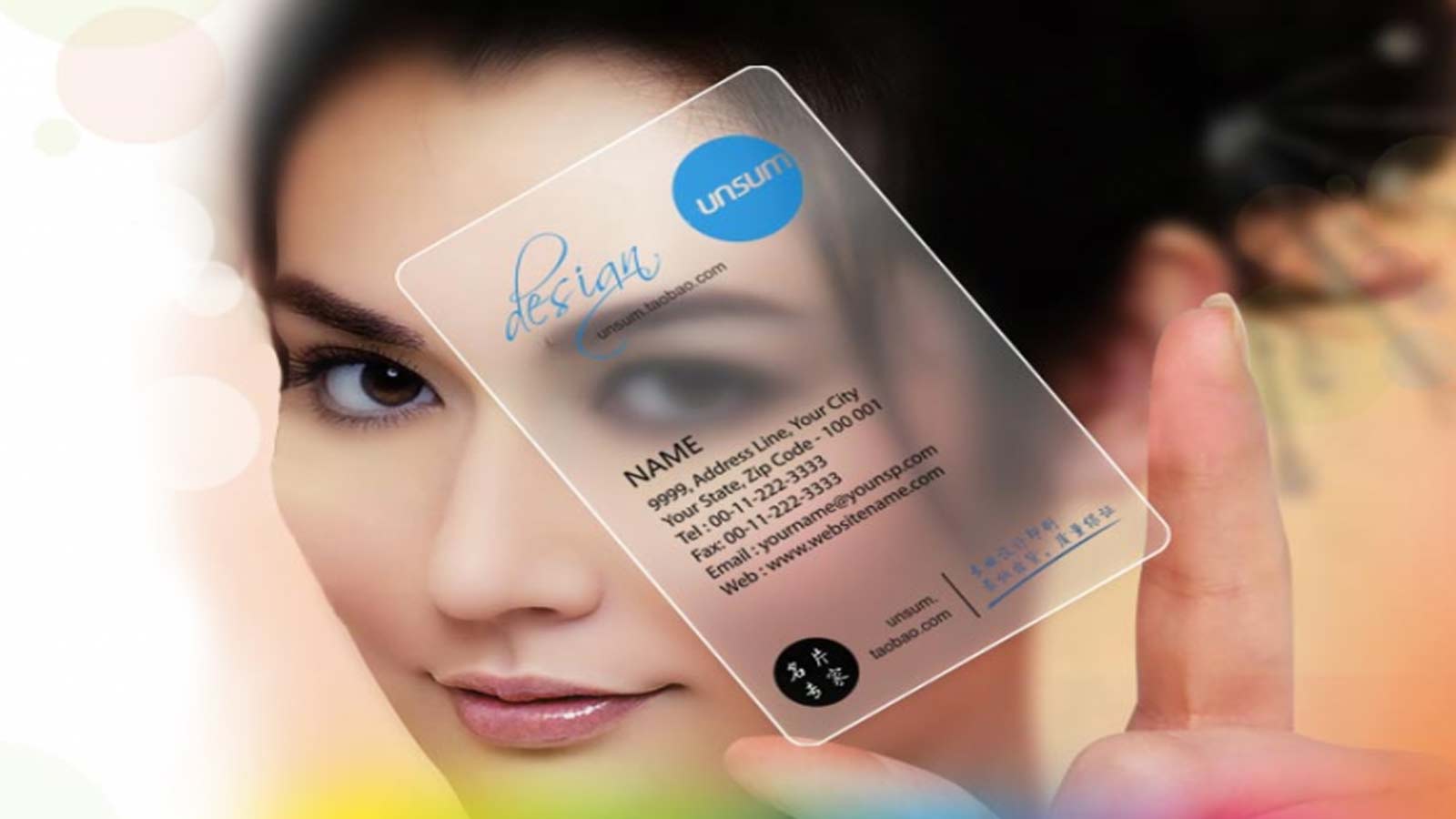 şeffaf plastik kartvizit